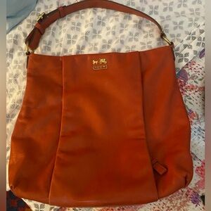 Coach orange hobo soft leather purse